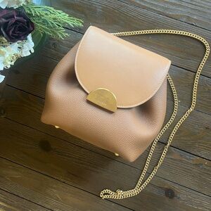 Polene Numero Un Tan Crossbody Bag with chain